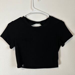 Alphalete Black Women's Open Back Crop Top